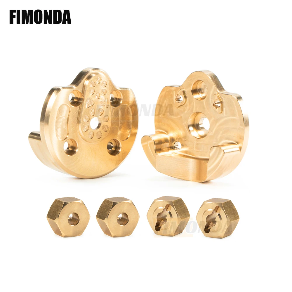 UTB18 Brass Weights Front Rear Axle Portal Cover Hex Hubs for RC Rock Crawler Axial 1/18 Capra Unlimited Trail Buggy Upgrade