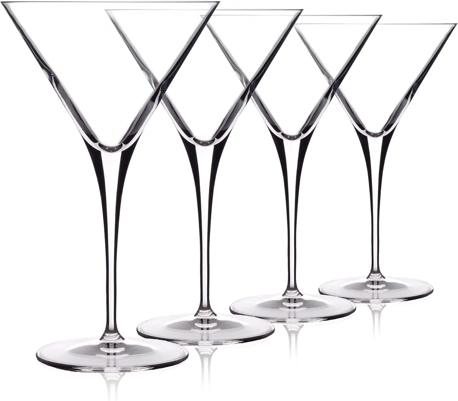 

Martini Glasses Set of 4, 10 Oz Crystal Cocktail Glasses, Dishwasher Safe, Titanium Reinforced Stem, Made in Italy