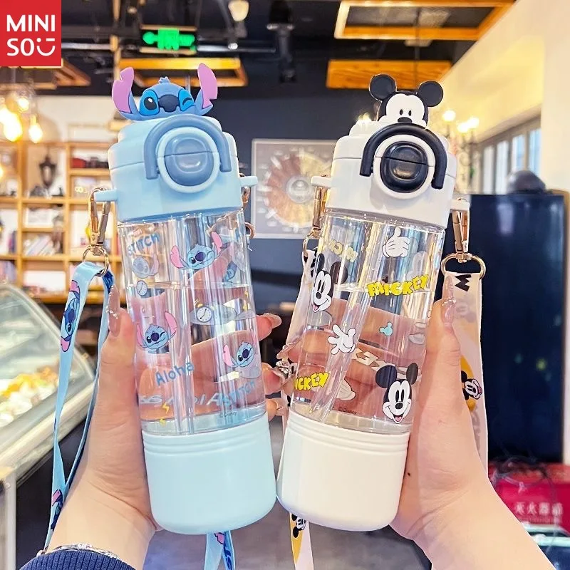 

Новая детская чашка Disney с официальной лицензией Lotso 2025 — стильный мультфильм, тритан, соломинка для двойных напитков, портативная