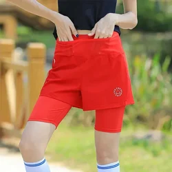 High Waist Women's Shorts Workout Sport Woman Fitness Yoga Clothes 2 in 1 Short Femme Court Womens Clothing Tights Gym Womans