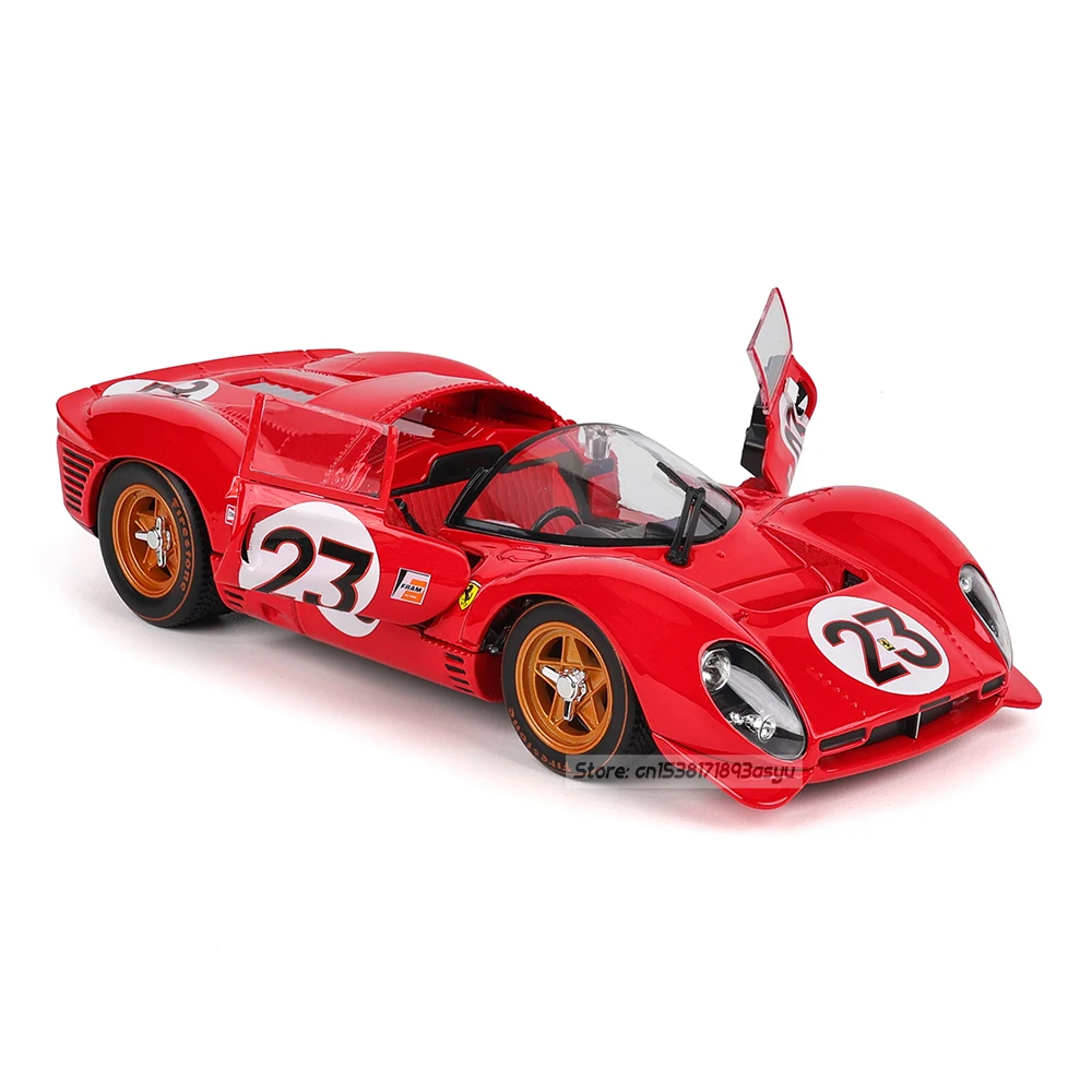 Bburago 1:24 페라리 330 P4 DAYTONA 1967 레이싱 스타일 합금 럭셔리 차량 다이캐스트 자동차 모델 장난감 컬렉션 선물