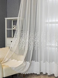 High-end embroidery embroidered gauze curtain Korean dream romantic light luxury window curtain
