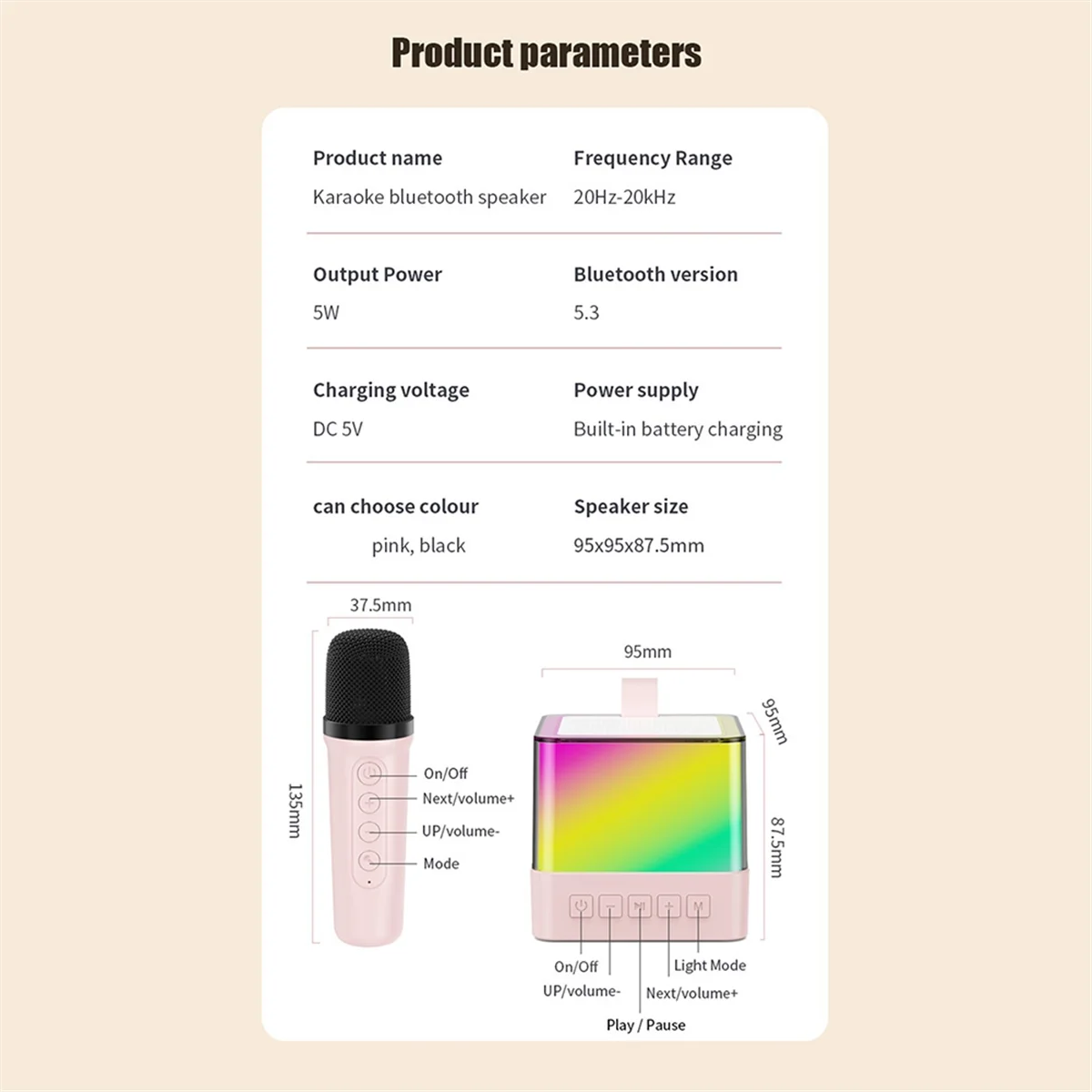 Efficient Wireless Bluetooth Microphone Speaker B