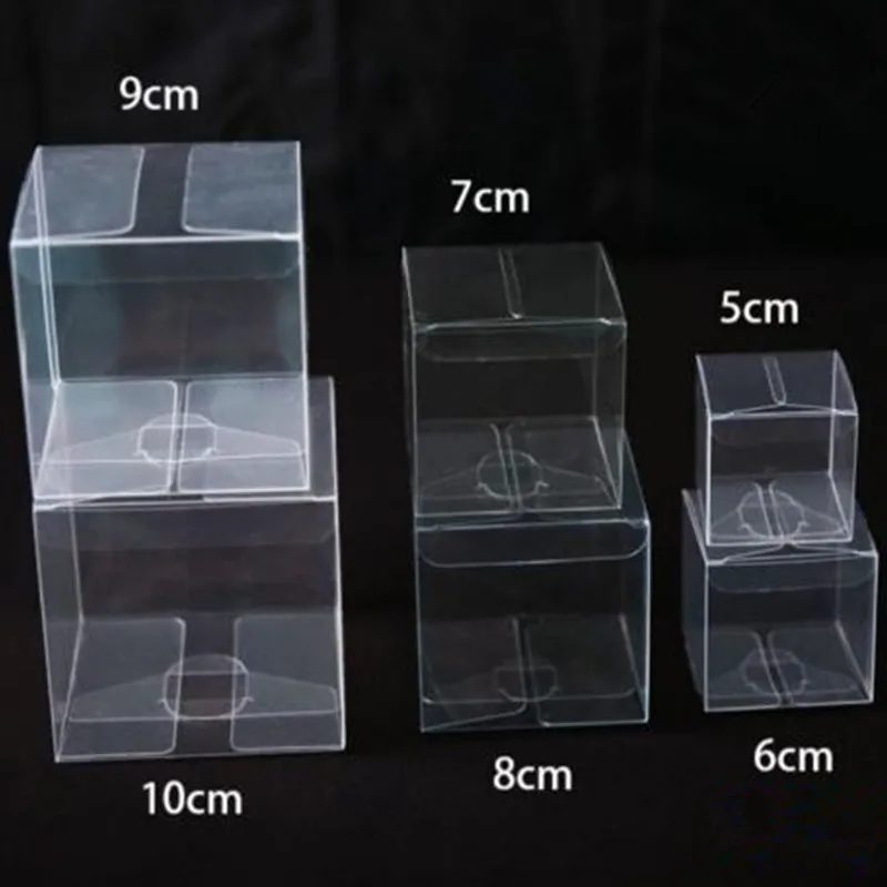 

8x8x8cm with Protective Film PVC Clear Transparent Candy Gift Box Birthday Wedding Favor Event Sweet Candy Chocolate Candy Boxes