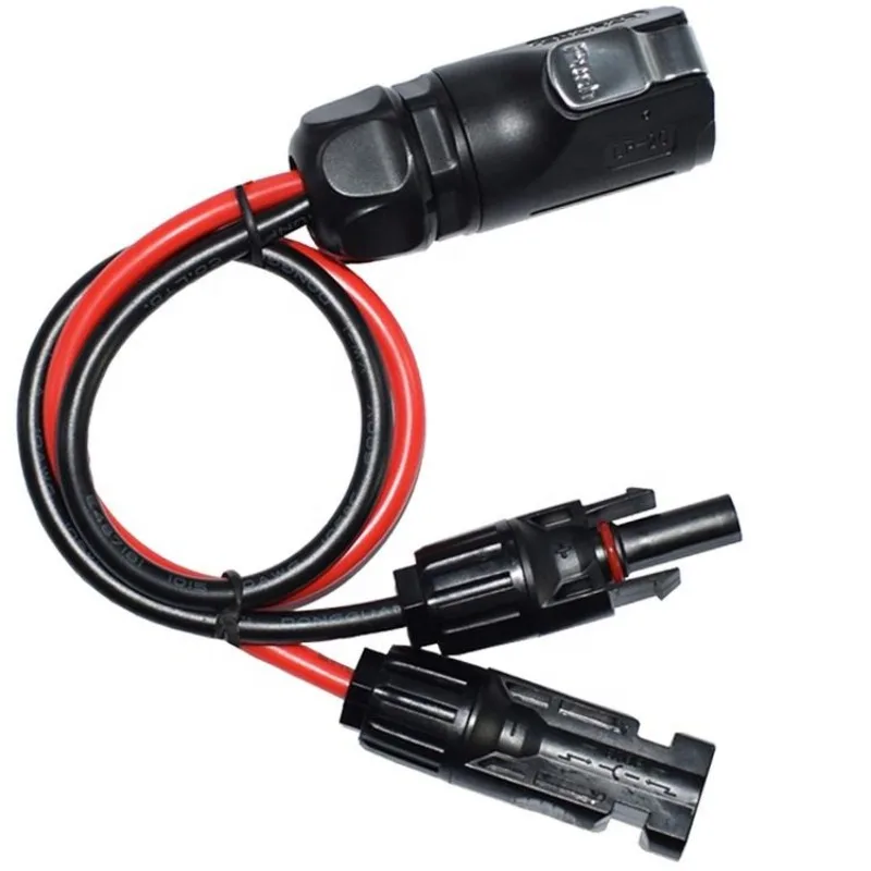 Personalización de fábrica 10AWG Conector circular industrial de alimentación de 2 pines a adaptador de cable solar para maleta de panel solar