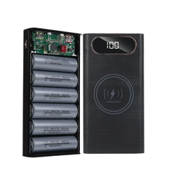 Portable 5W 10W 22.5W Fast Charge QC3.0 PD Detachable LCD 6x21700 Battery for Case Power Bank for Shell Wireless Charging