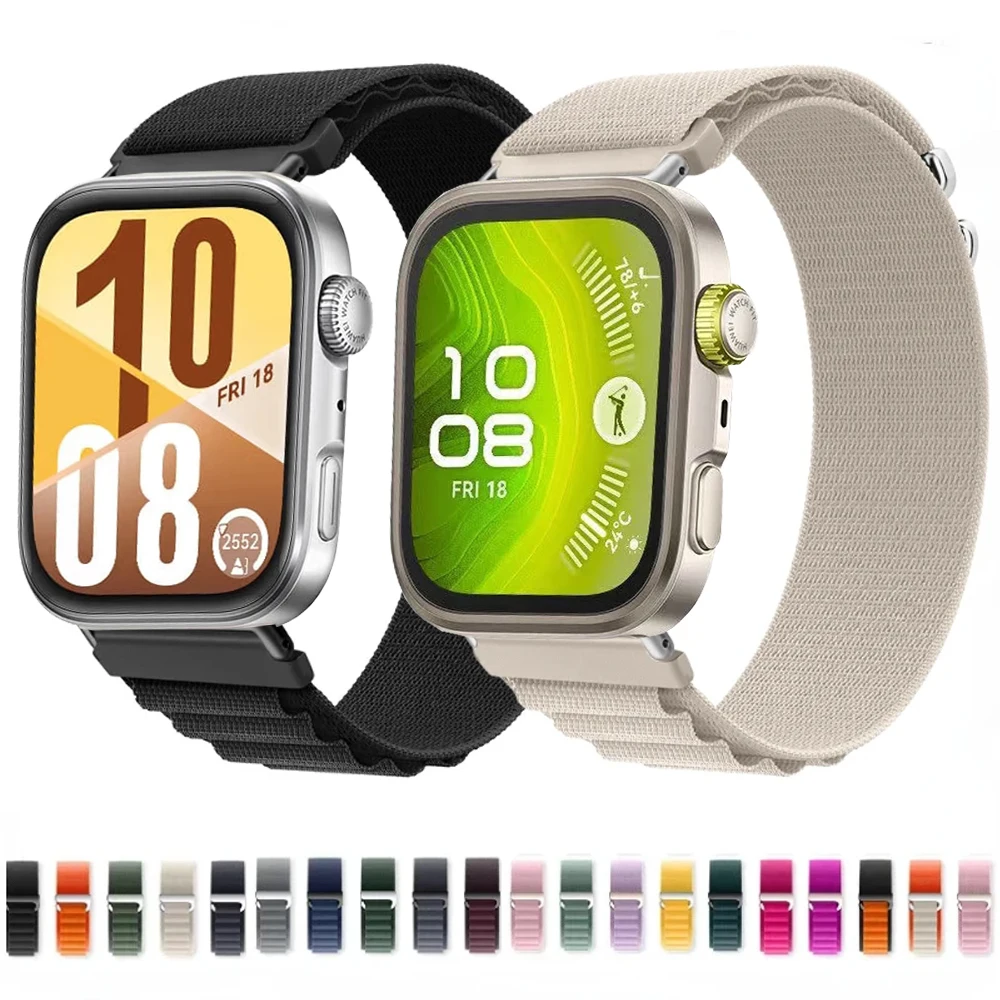 Альпийский ремешок для Huawei Watch Fit 4/4 Pro, нейлоновый ремень с петлей, дышащий браслет для Huawei Watch Fit 3, спортивный браслет, аксессуары