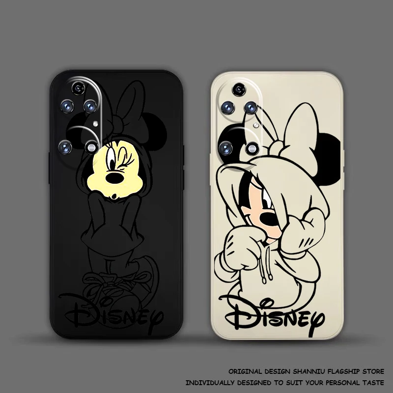 Mickey Minnie Disney For Huawei P50 P50E P40 P30 P20 PRO LITE 5G P Smart 2021 Z S Phone Case Soft Liquid Silicone Cover