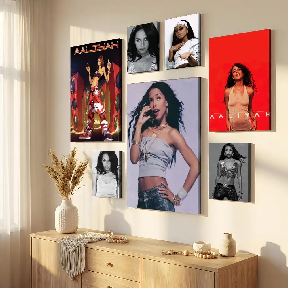 Singer A-aaliyah Framed Wall Painting Framed Canvas Wall Art Waterproof Wall Decor For Living Room Bedroom