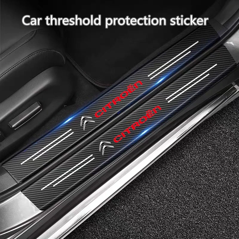 60X7CM Carbon Fiber Car Door Threshold Protective Sticker For Citroen C4 C3 C5 C1 C2 C8 Berlingo Picasso Saxo Jumpy C-Elysee