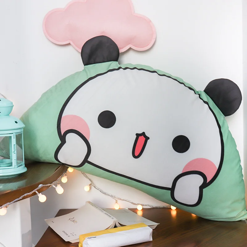 

Cute Panda Bear Yier Dudu Bubu Lumbar Pillow Kawaii Cartoon Backrest Bedside Cushion Removable And Washable Waist Backrest