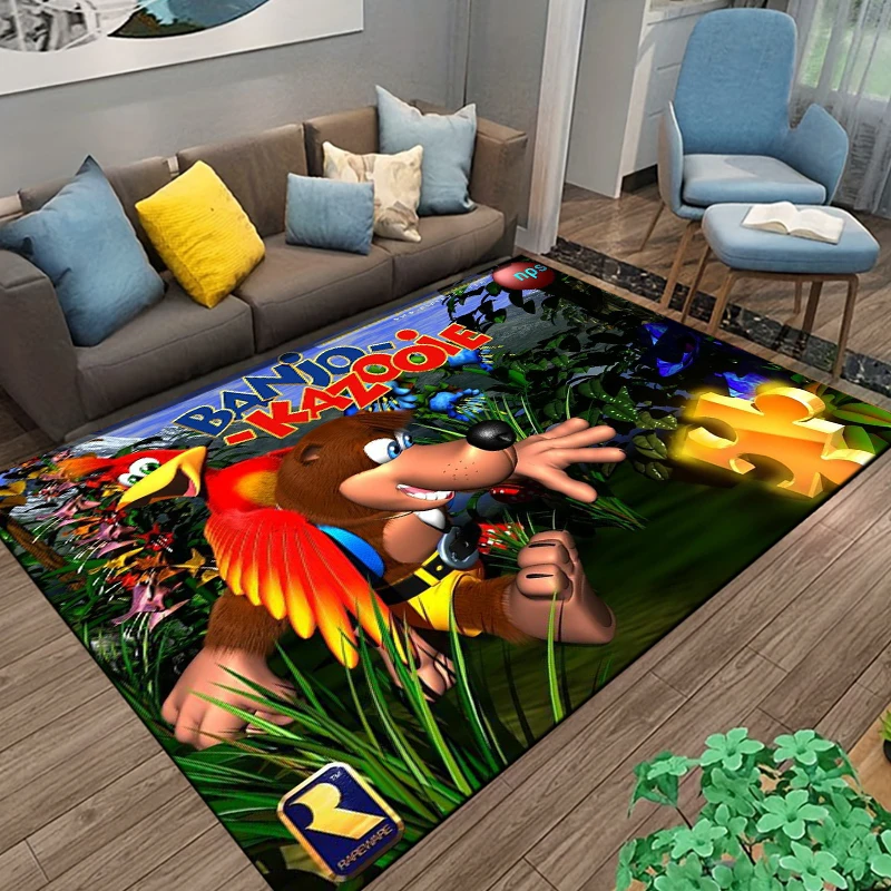 15 Size B-Banjo Bear-Kazooie  Pattern Rug for Living Room Bathroom Mat Creative Door Mat Bedroom Home Decor Rug Cool  Alfombra