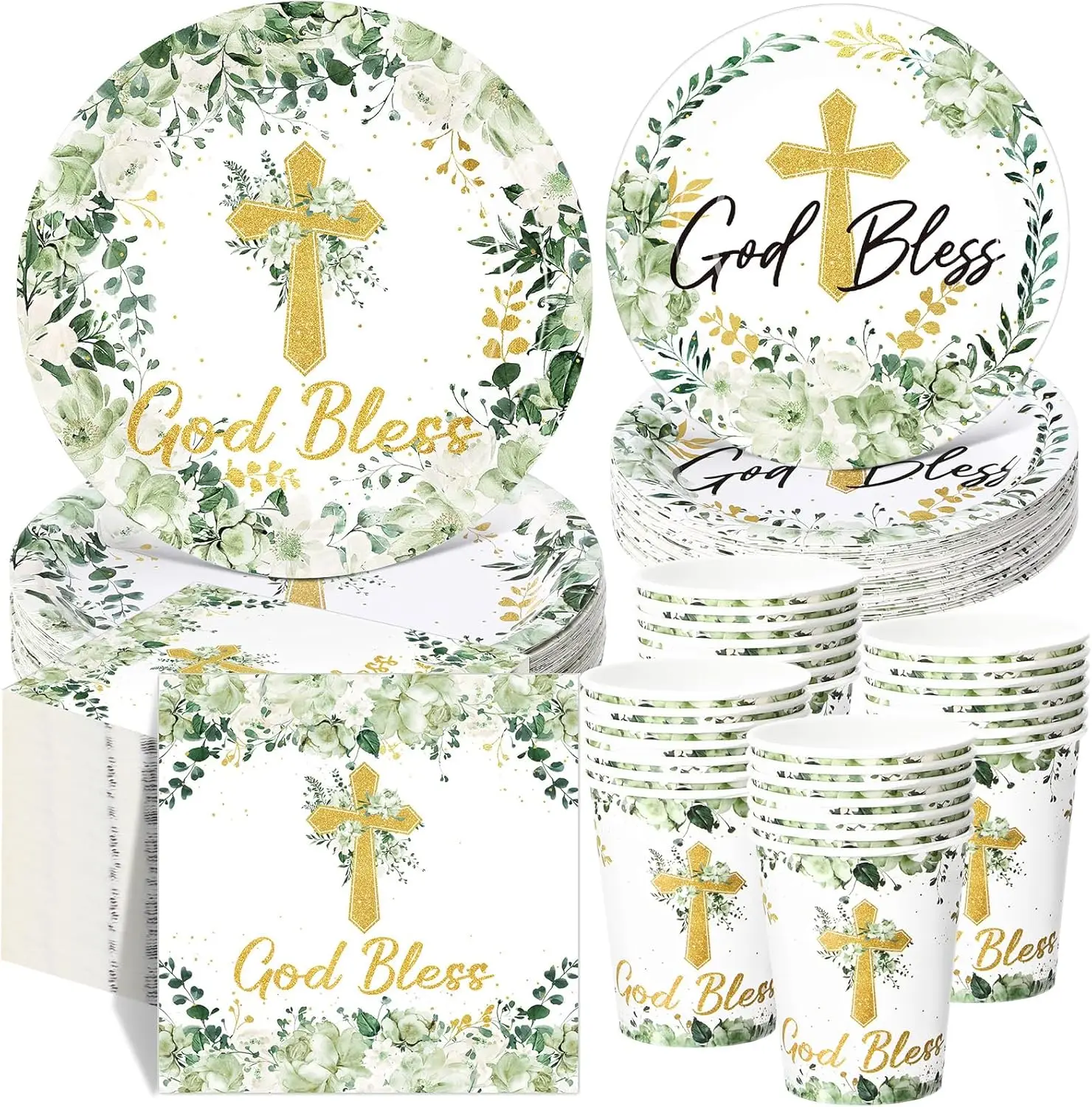 

250 Pcs Dinnerware Set Disposable Paper Plates Napkins and Cups Luncheon Dinner Tableware for Birthday Party Supplies Ta