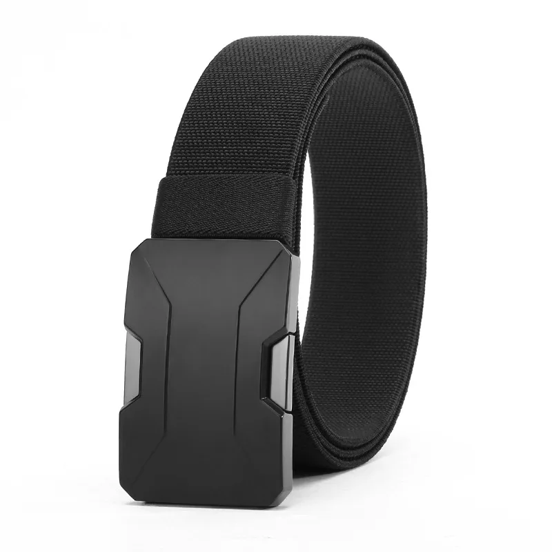 Elastic tactical waistband alloy buckle casual pants belt outdoor sports men's belt