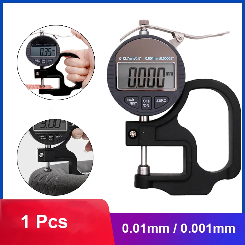 

0.01mm / 0.001mm Accuracy Digital Electronic Thickness Gauge 0.01-12.7mm Percentage Thickness Meter Micrometer Measuring Tool