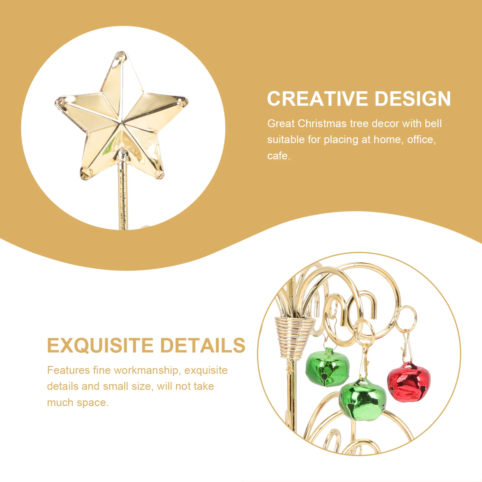 

Desktop Iron Christmas Tree Ornament Fine Craftsmanship Small Size Metal Decor For Home Office Party Tabletop Gift Mini