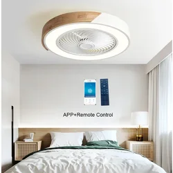 Smart Ceiling Fans With Light For Living Room Dining Blades Reversible 6 Speeds 52CM Fans Lighting 36W Low Floor Fans Lamp