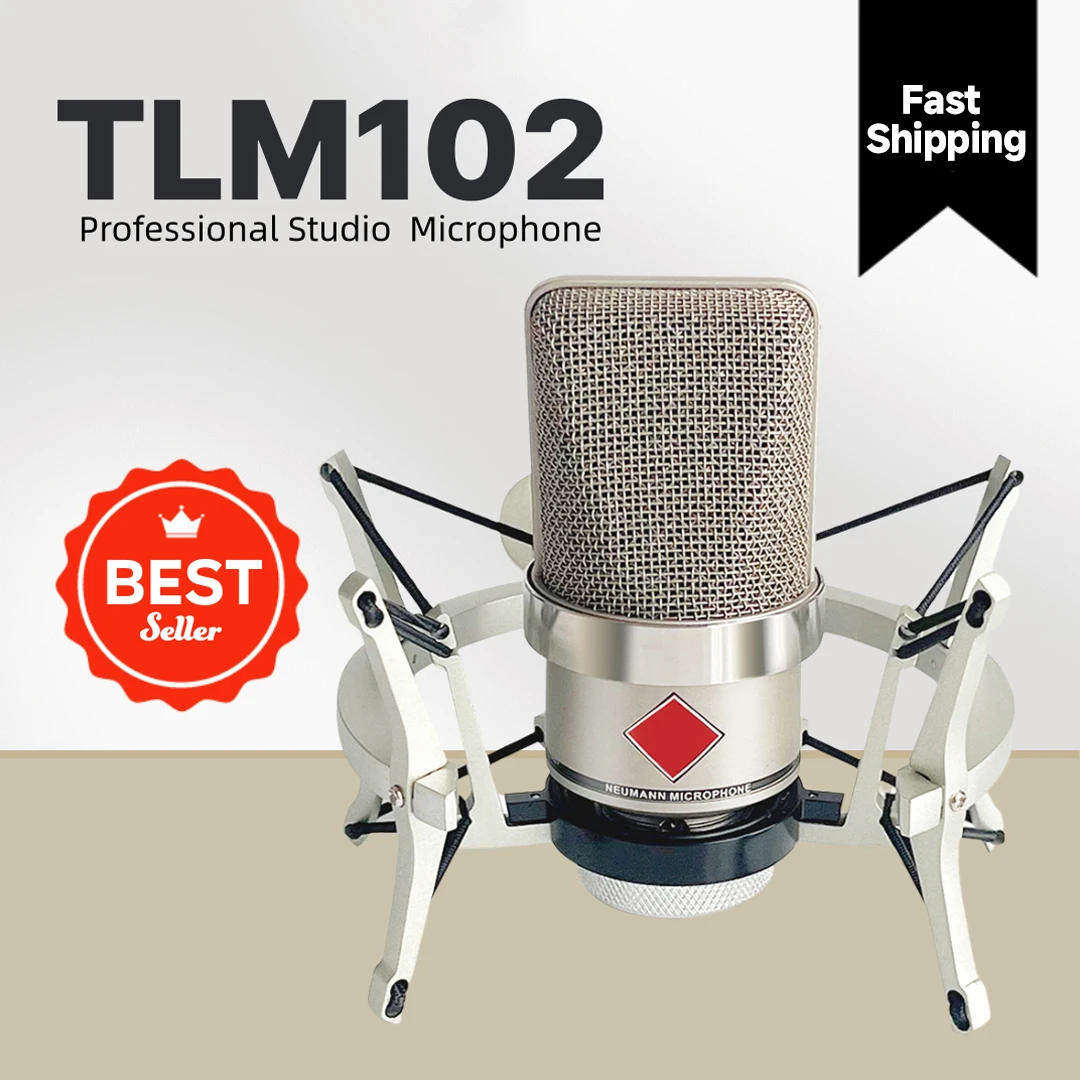 

Professional TLM102 TLM 102 Condenser Microphone Large Diaphragm Recording Live Singing Vocal mic for PC Stage Sing Record