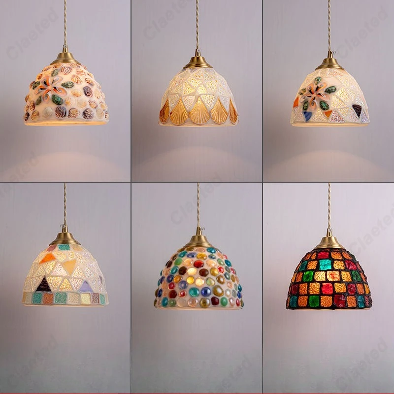 

Новая светодиодная люстра из цветного стекла в европейском стиле для гостиной, столовой, бара, спальни, прикроватное декоративное освещение