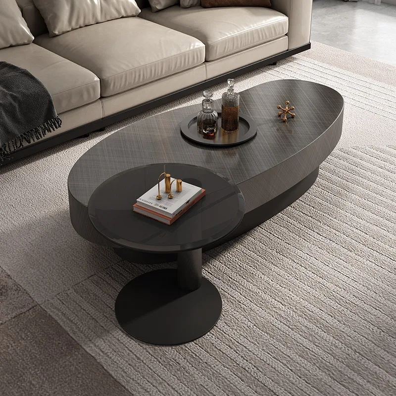 طاولة قهوة فاخرة خفيفة من الفولاذ المقاوم للصدأ لغرفة المعيشة، منزل حديث وبسيط ومبتكر، مجموعة طاولة قهوة على شكل خاص من المانجو