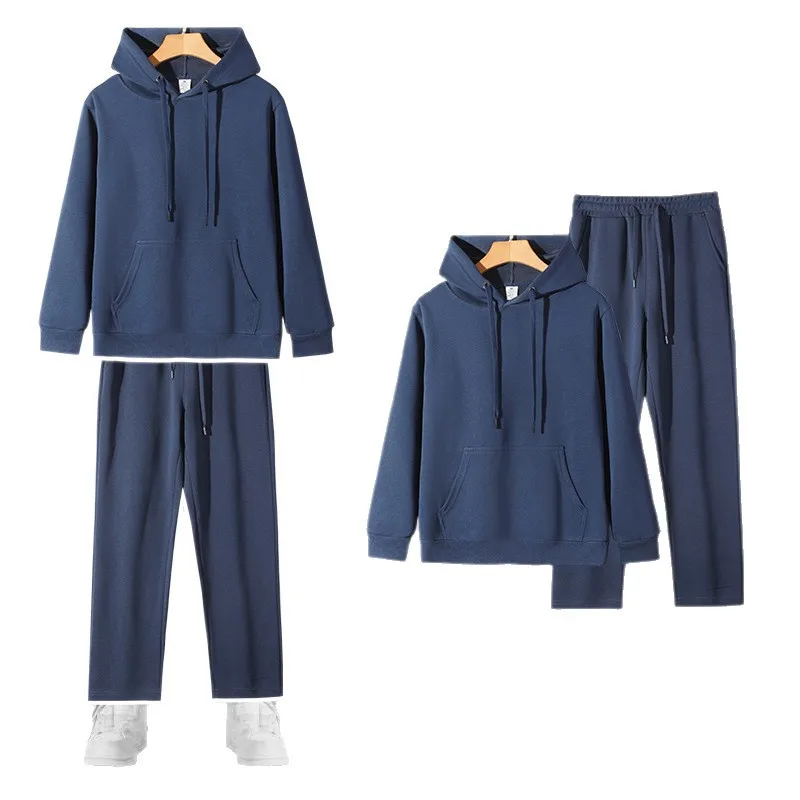 

New Men's Straight-Leg Casual Suit Trendy Round Neck Sweatshirt Sweatpants Loose Fit Versatile Casual Autumn Sports Suit