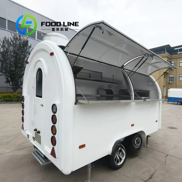 

England Standard Double Axle Round Mini Food Truck Purchase Car Towing Small Mobile Fast Food Trailer for Uk with Coc Verified