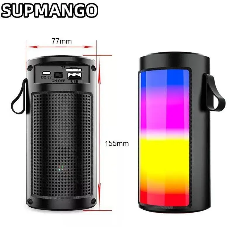 1201 High Power Wireless Bluetooth Speakers Powerful Portable Sound Box Subwoofer Car Audio Bass Player Sound System LED Lights