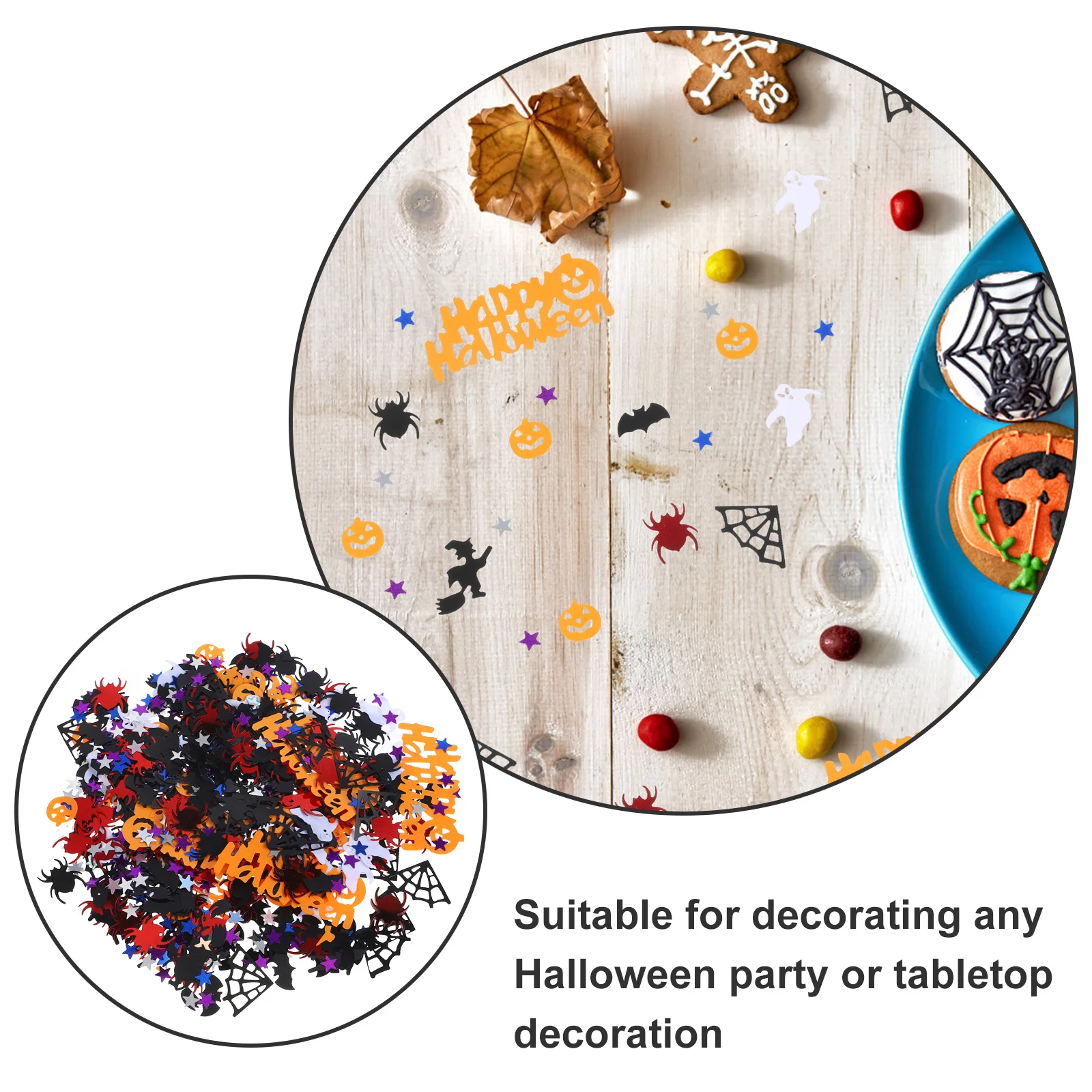 

Sequin Confetti Diy Crafts Supplies Foil Metallic Halloween Bats Witches Scatter Cake Colorful Sequins Sprinkles