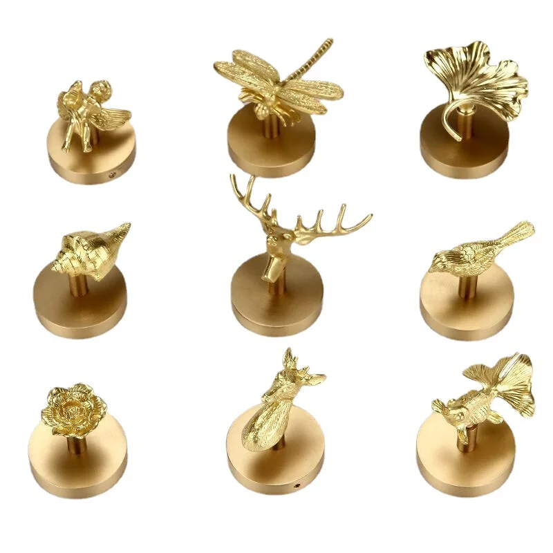 Brass Muti Animal Design Coat Hook clothes Hanger For Porch Bathroom Accessories Wall Decoration