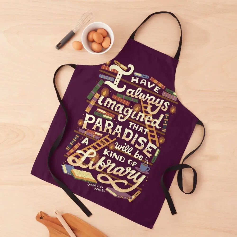 Library is Paradise Apron For Hairdresser professional kitchen Kitchen For Men Women's Dresses Apron