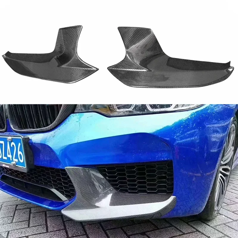 For BMW M5 F90 2017-2020 Carbon Fiber wrap angle Car Front Bumper Splitter Corner Trim Cover Front Chin Car Accessories