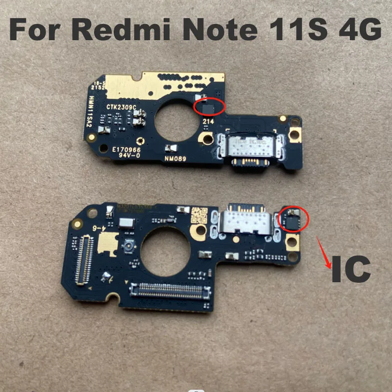 For Xiaomi Redmi Note 11S 4G USB Charging Port Dock Connector Board Charger Flex Cable Replacement Parts With IC 4G