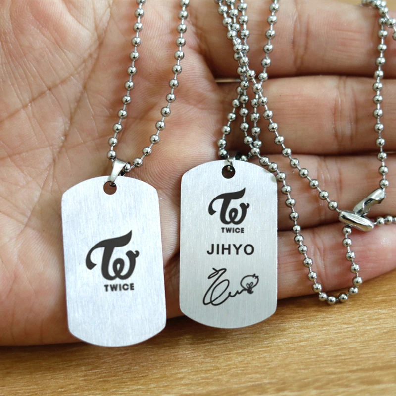 KPOP Twice Team Necklace Korean Fashion Stainless Steel Jewelry Accessories Rock Collar For Men Women Boy Girl