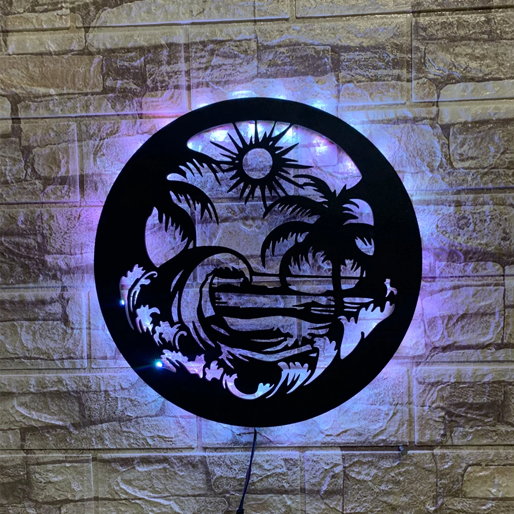 ZK50 Nordic Basswood Luminous Hanging Picture LED Wall Lamp Home Decoration USB Night Light Remote Control Gift