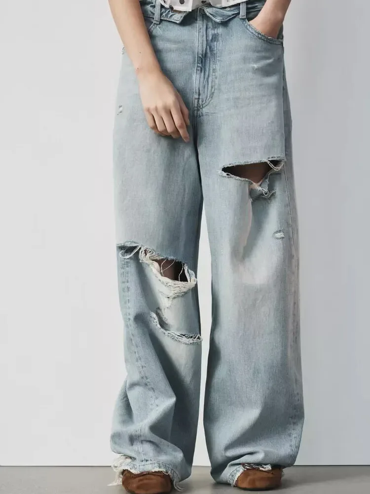 

Весна 2026: Новинка! Женские модные универсальные джинсы с эффектом потертости, средней посадкой, с отворотами, для повседневной носки.