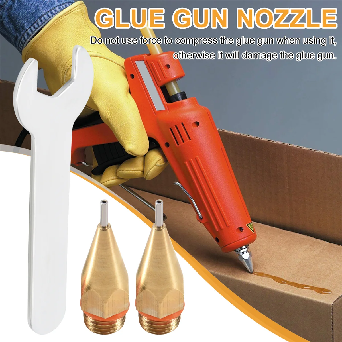 

ABLK 2Pcs 1Mm Aperture Diameter Hot Melt Glue Nozzle 1.0X40Mm Copper Nozzle With Nozzle Wrench Interchangeable Nozzle Parts