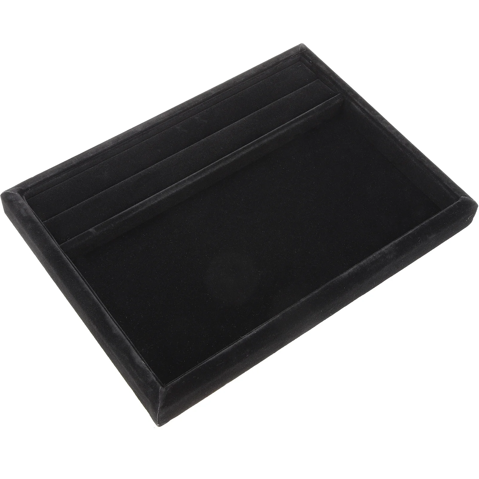 Black Flannel Jewelry Holder Tray Durable Display for Rings Necklaces Bracelets Earrings Showcase Jewelry Tray