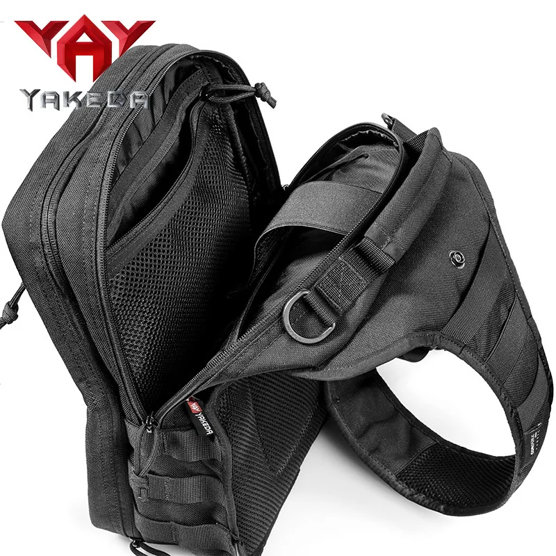 YAKEDA 1000D Nylon Tactical Sling Bag Outdoor Sport Hunting Hiking Army Shoulder Backpack 900D Waterproof Wear-resistant KF-088