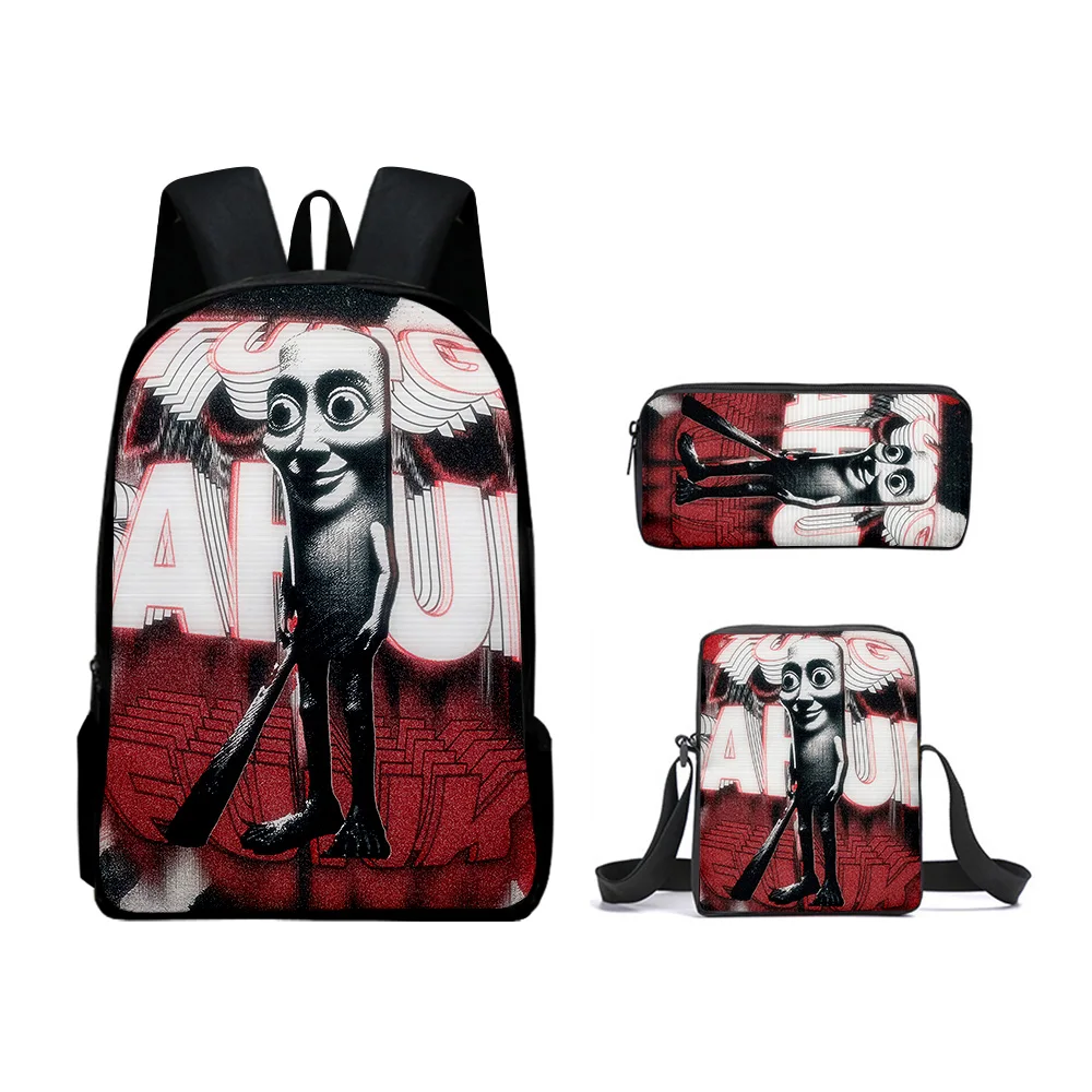 Hip Hop Popolare Nuovo tungtungtung Stampa 3D 3 pezzi / set Borse da scuola per alunni Zaino per laptop Zaino Borsa a tracolla inclinata Astuccio