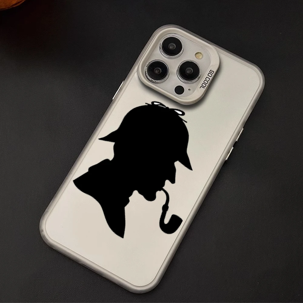 New Luxury IMD Phone Anti-drop Cover Case For iPhone 11 12 13 14 Pro Max 15 16 Plus TV S-Sherlock Holmes