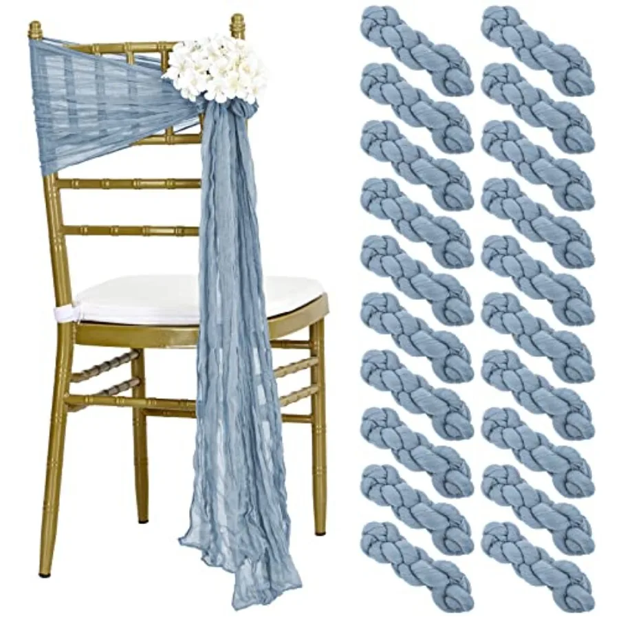 

Aisle Decorations s Cheesecloth Chair Sashes, Chair Bows for Wedding Reception Party Hotel Decoration