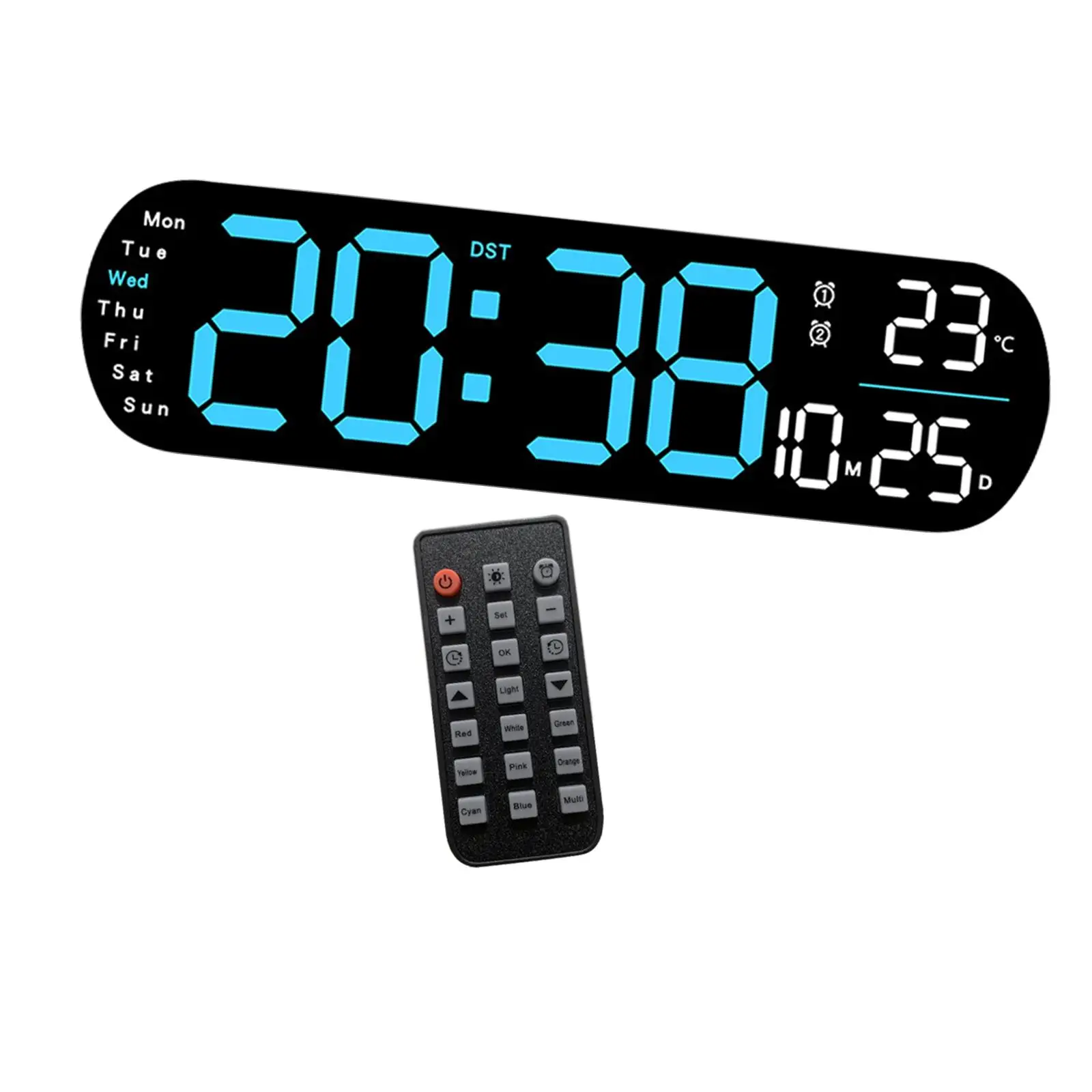Digital Alarm Clock, °F/°C Switchable Desk Clock, Temperature Date Week Display, Calendar Clock for Bedside Home Living Room