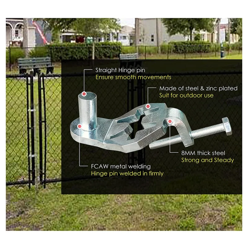 【Space-Saving】T-Post Gate Hinge Pins, 5/8 Inch, 2 Pack, Metal Fence Gate Hangers For Farm And Garden