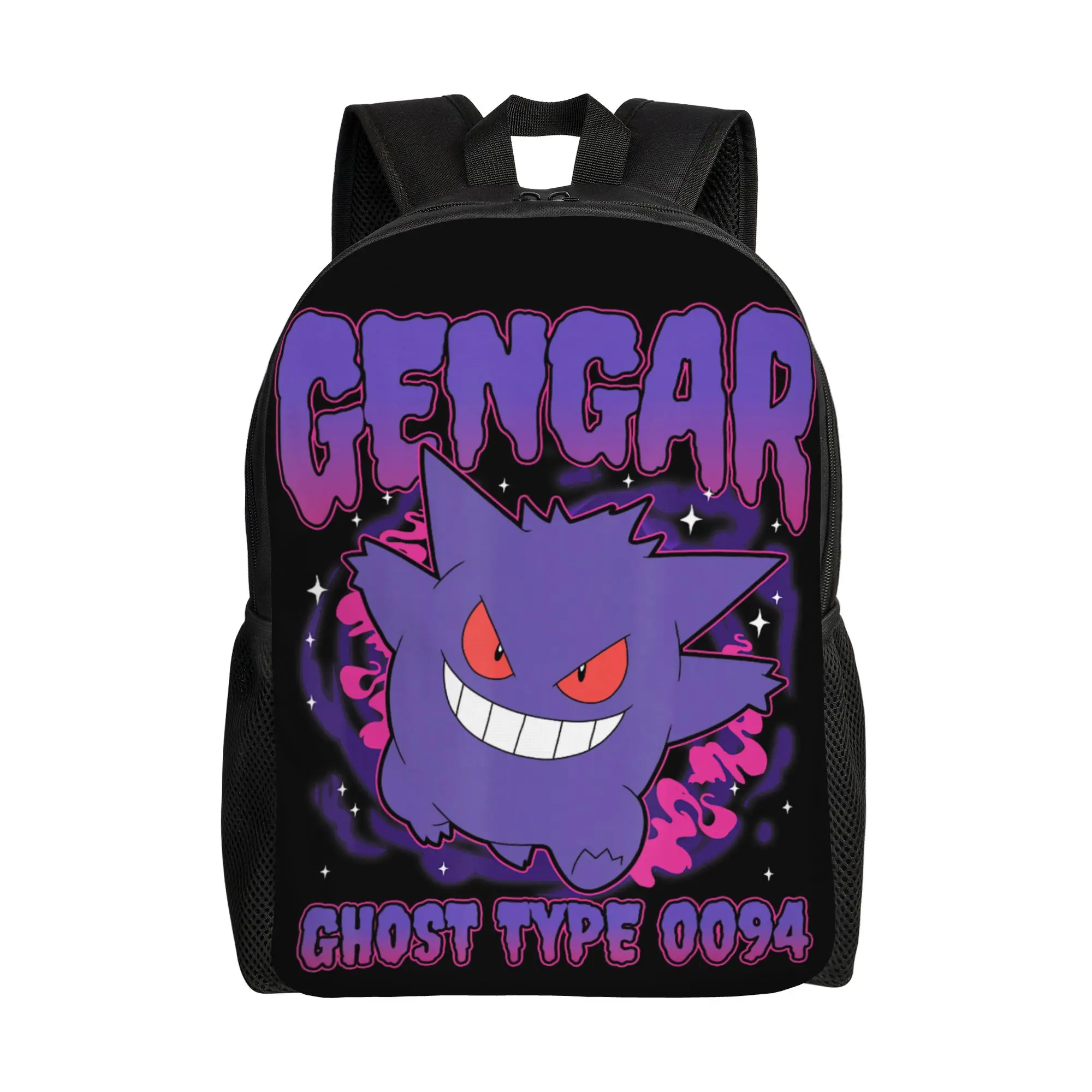 mochilas-bandai-pokemon-gengar-ghost-type-0094-spooky-poster-daypack-mochila-office-work-mochila-de-ombro-resistente-para-trabalho-de-escritorio