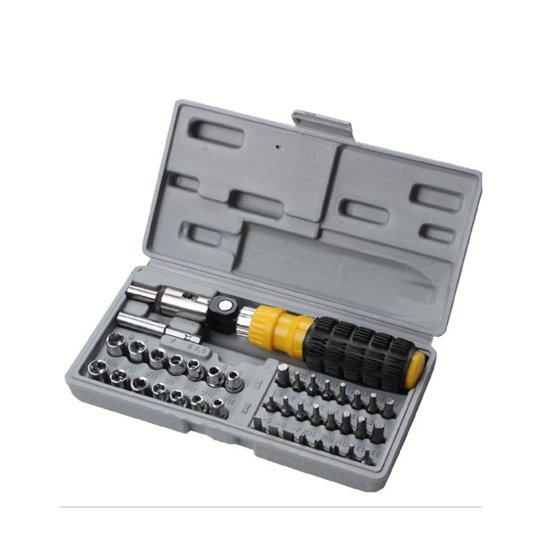 41 In 1 Portable Plastic Handle Combination Set Screwdriver Ratchet Wrench Set Car Repair Tool