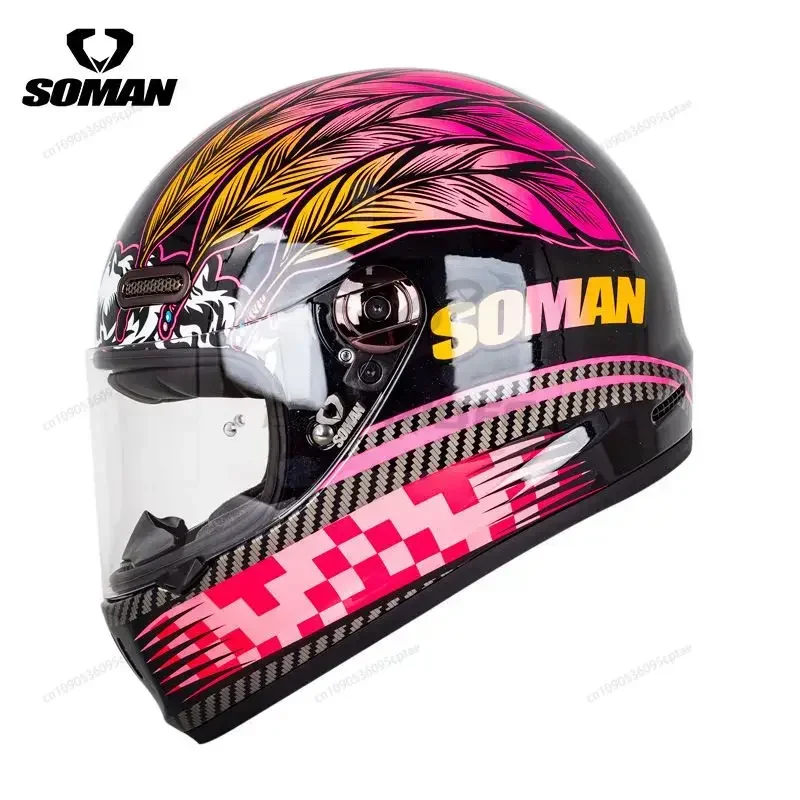 

SOMAN NEW Motorcycle Retro Full-face Riding Helmet Men's and Women's Personalized Motorcycle Safety Helmets Casco Moto Casque
