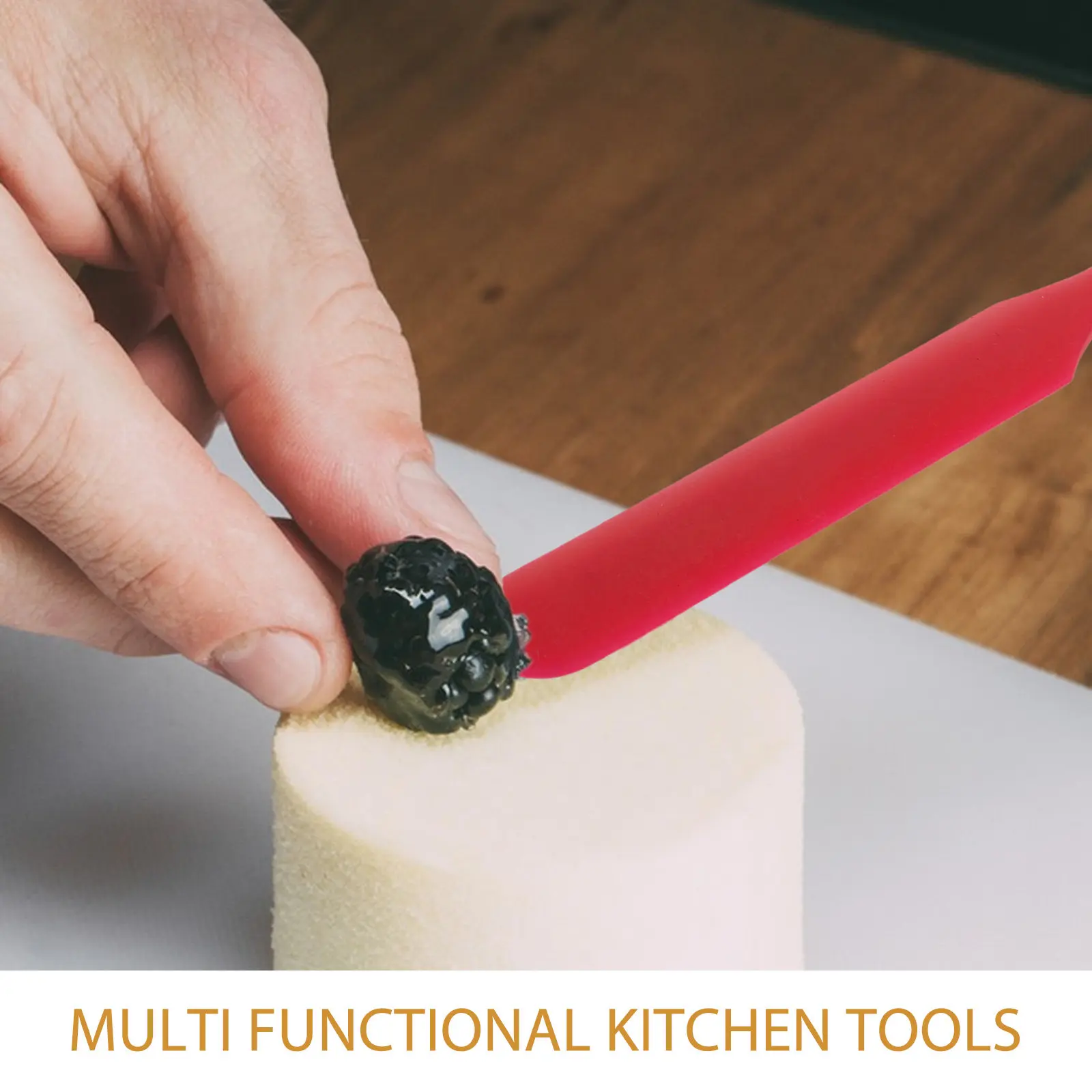 Silicone Scraper Spatula Multifunctional Baking Tool High Temp Resistant for Cake Butter Cream Jam Cheese Spreading Jar Scraping
