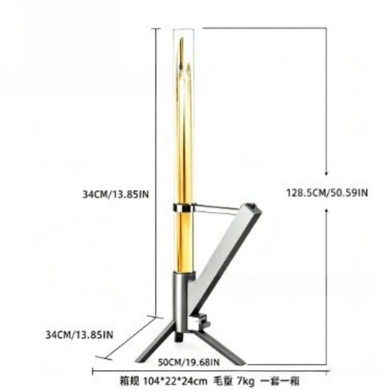 Rocket Furnace Vertical Outdoor Courtyard Stainless Steel Portable Wood-burning Heating Furnace Source Triangular Bracket Pellet