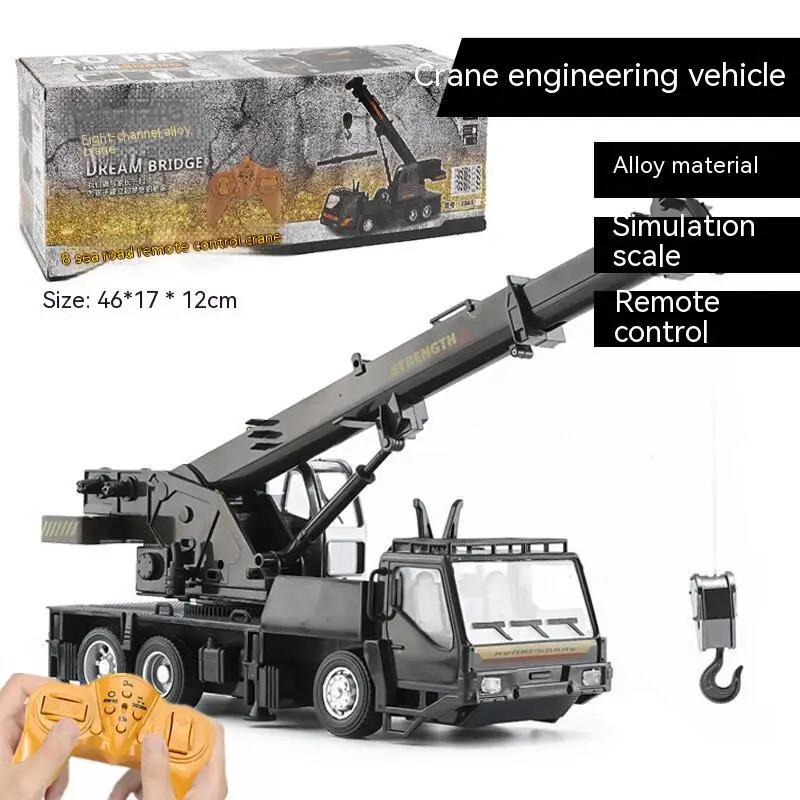 Alloy Rc Engineering Vehicle Steering Wheel Remote Control Dump Truck Crane Mixer Excavator Lift Truck Outdoor Toy Birthday Gift