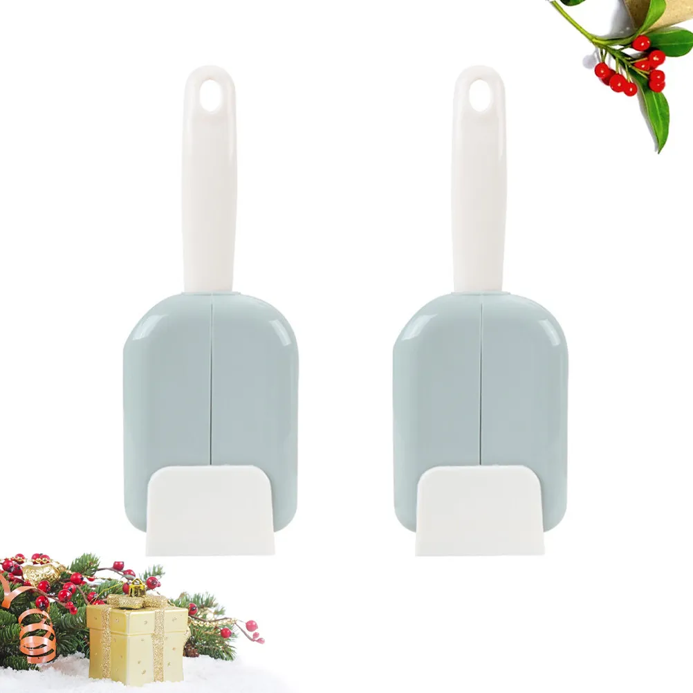 2Sets Premium Rice Scoop Set with Holder Auto Opening Closing Mechanism Stand Up Design Non Sticky Surface Kitchen Tool Rice